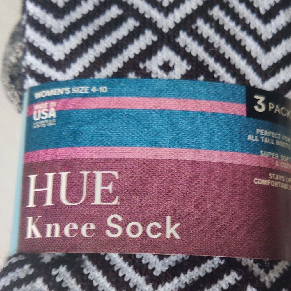 HUE Knee Socks – 3 Pack – Women's Size 4-10 – Made in USA NET